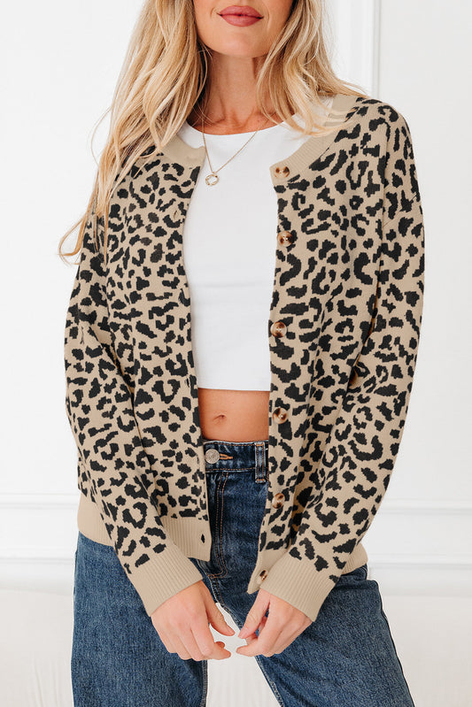 Pre-order Leopard Knitted Cardigan Sweater FB