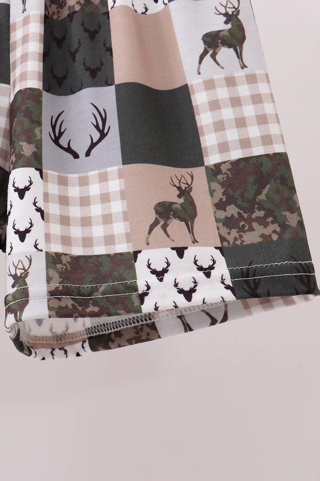 Boys Deer Embroidered Short Set