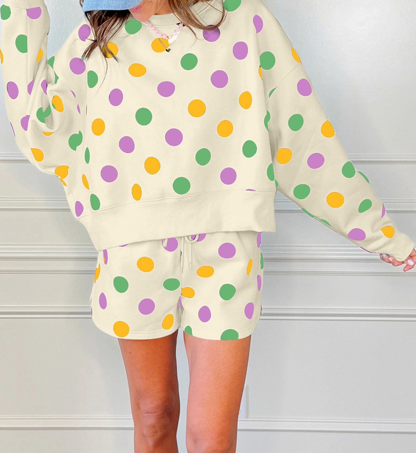 Women’s Mardi Gras Polka Dot Set RTS