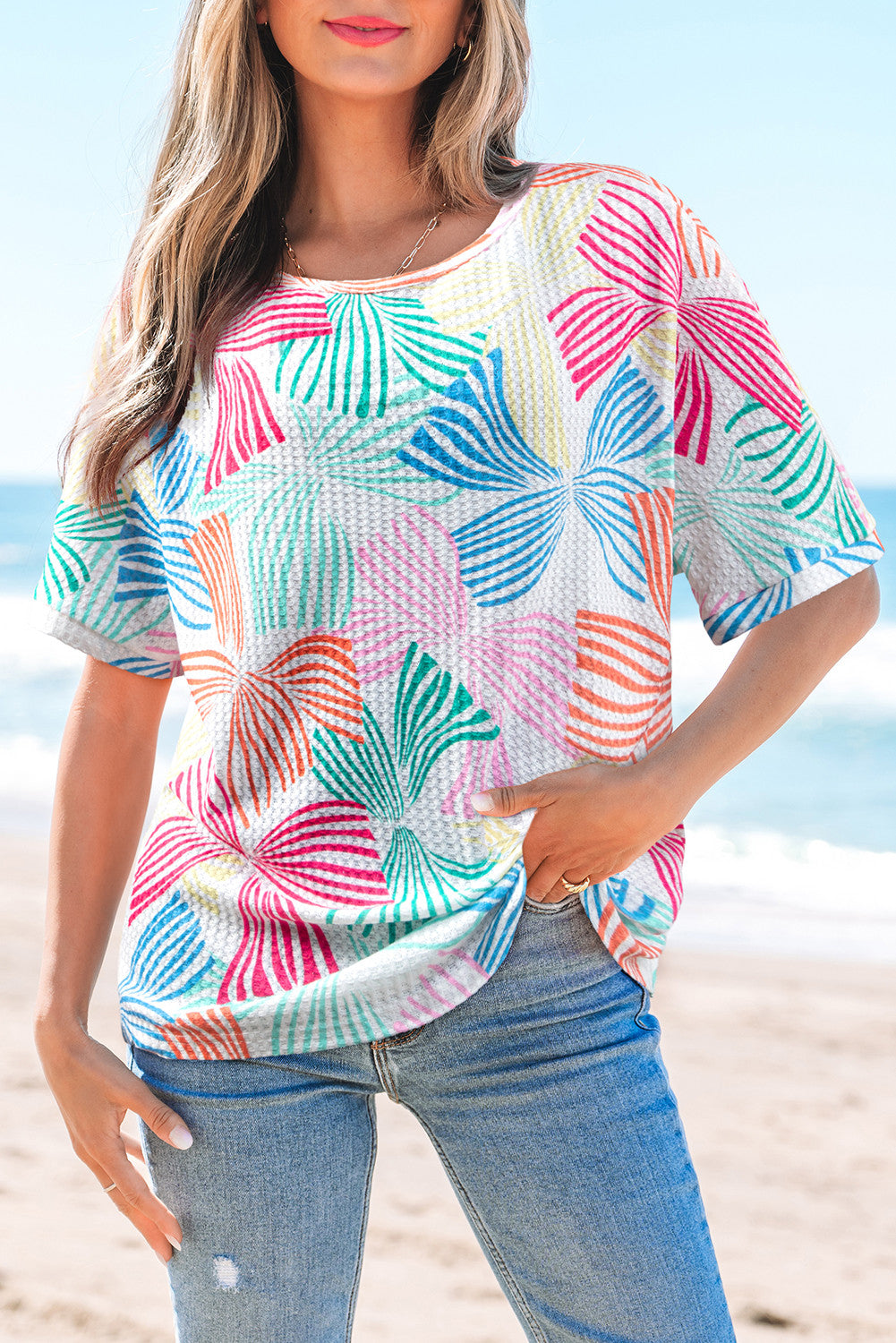 Pre-order Multicolor Bowknot Waffle Top