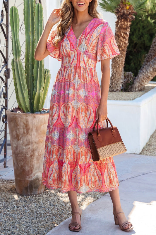 Pre-order Multicolor Paisley Boho Dress
