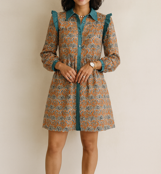 Pre-order Orange Floral Mini Dress December.