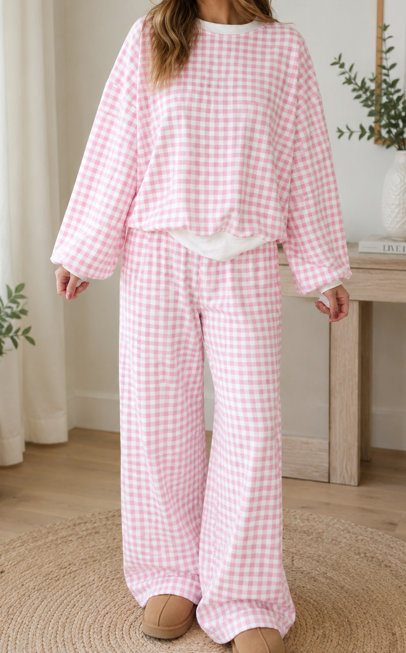 Pre-order Pink Plaid Set