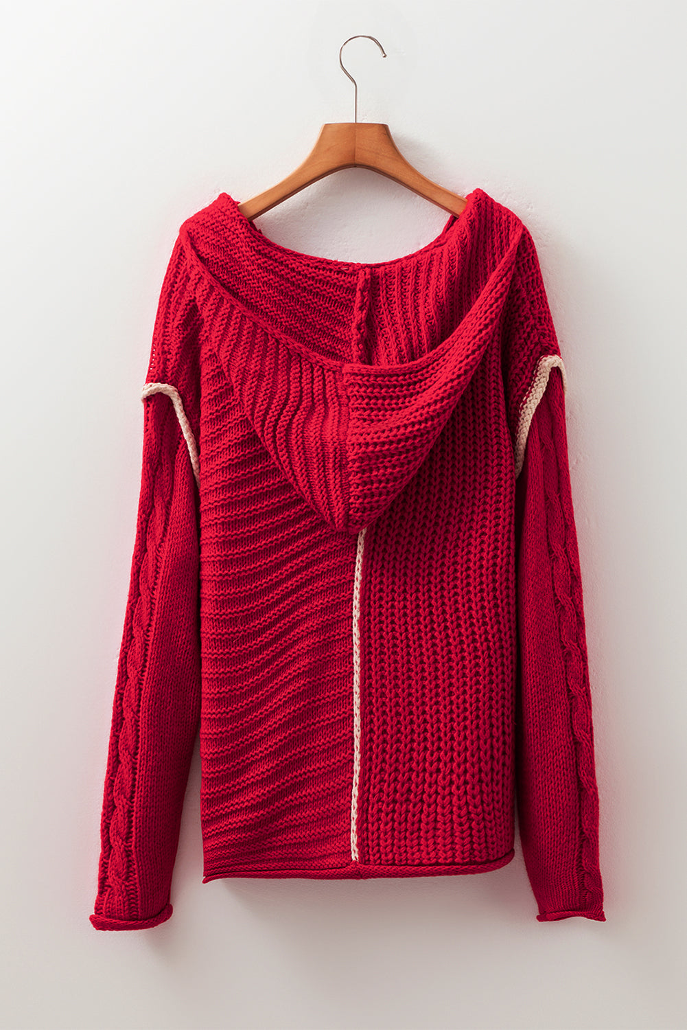 Pre-order Red Contrast Hooded Sweater August
