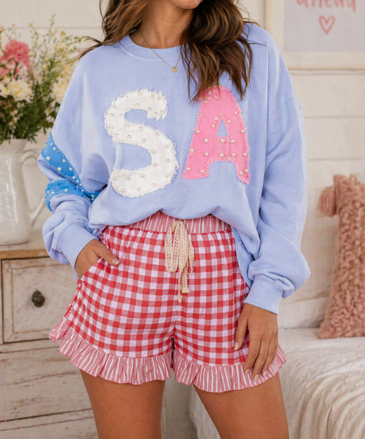Pre-order Red Gingham Ruffle Lace Shorties