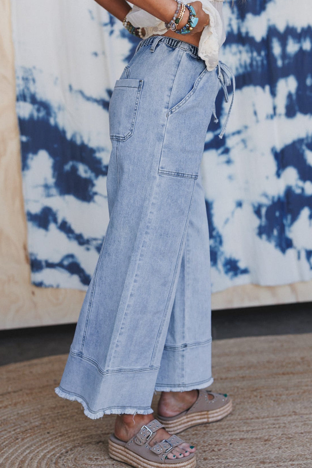 Pre-order Seam Detail Raw Hem Pants FB
