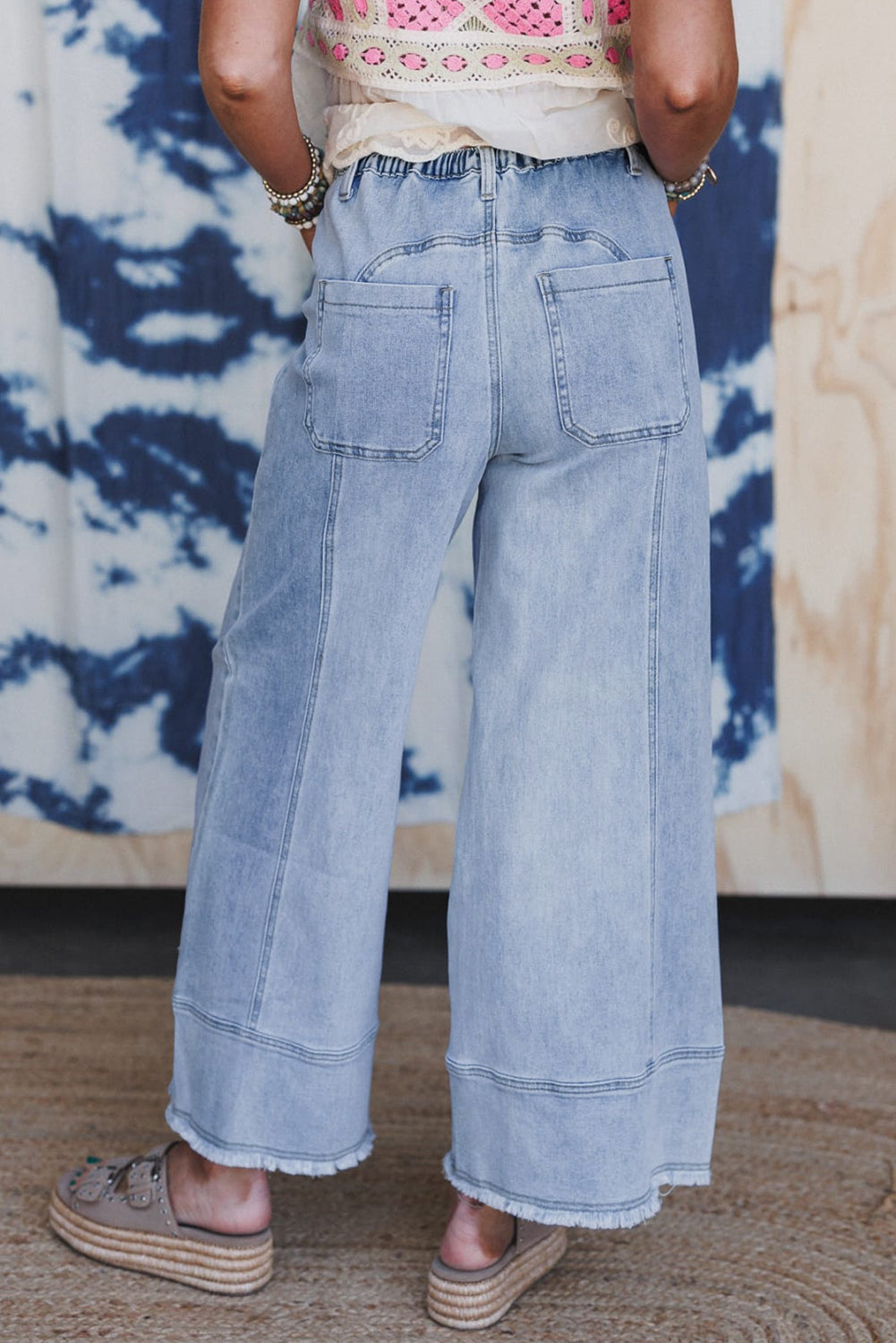 Pre-order Seam Detail Raw Hem Pants FB
