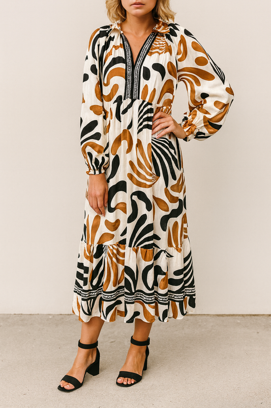 Pre-order Tropical Ruffle Hem Dress FB