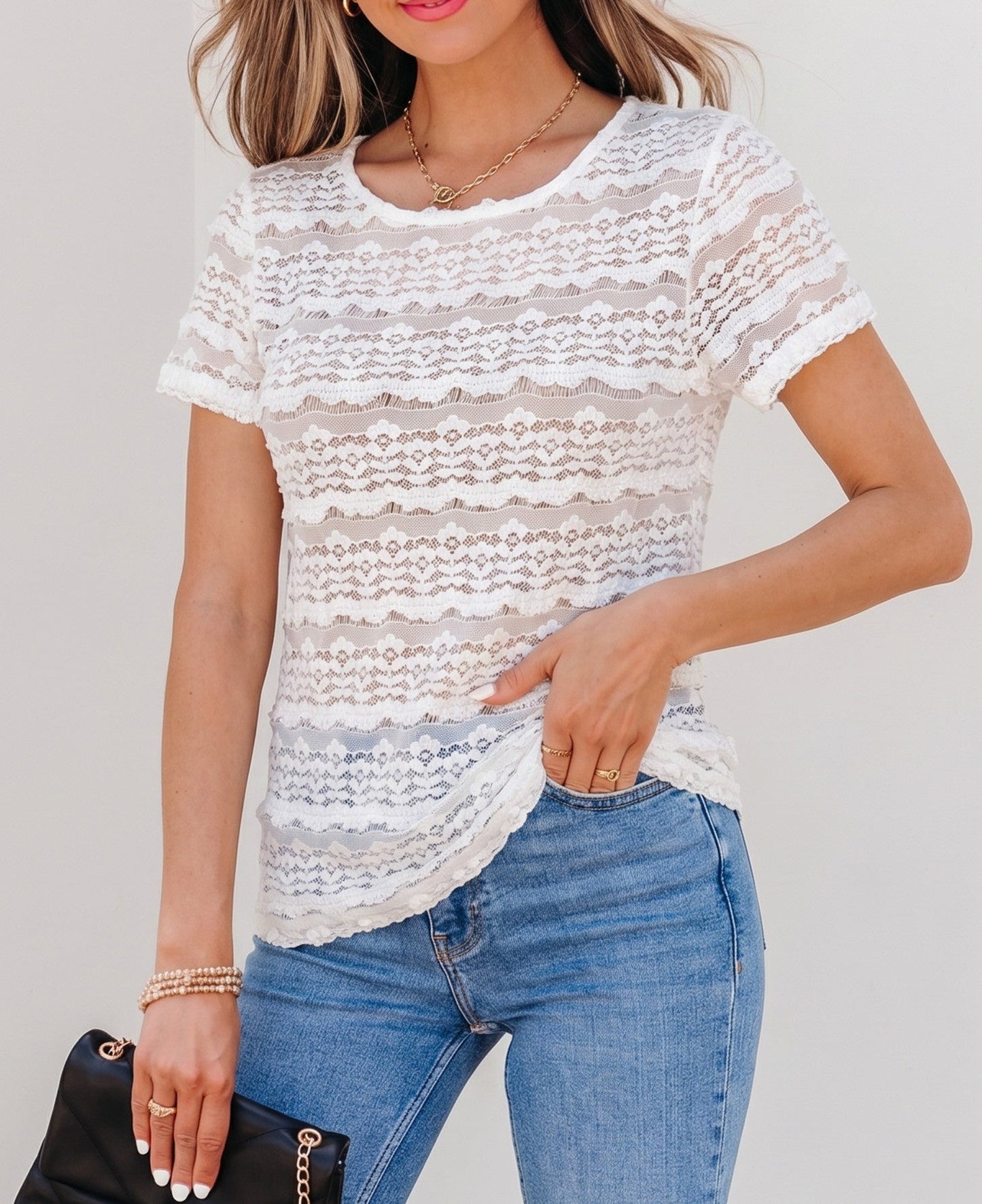Pre-order White Sheer Lace Spring Top