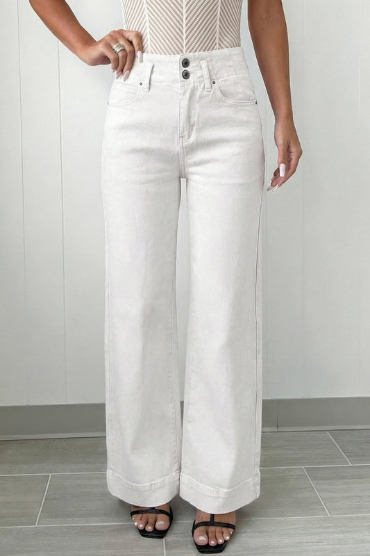 Pre-order White High Waist Jeans