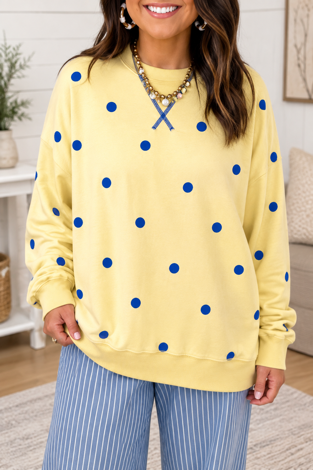 Pre-order Yellow Polka Dot Plus Top