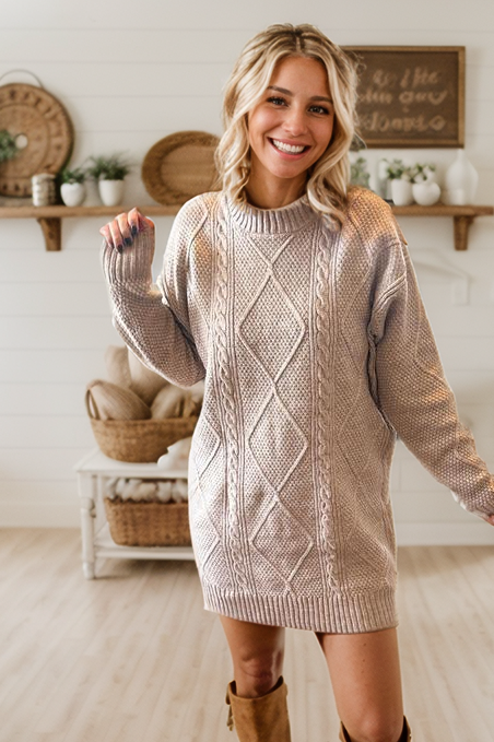 Women’s Cable Knit Sweater Dresses