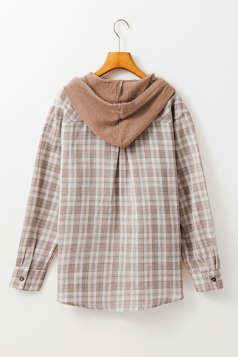 Pre-order Khaki Checkered Hooded Shacket