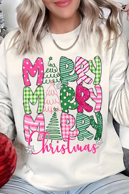Women's Graphic Merry Christmas Pullover Sweatshirt RTS