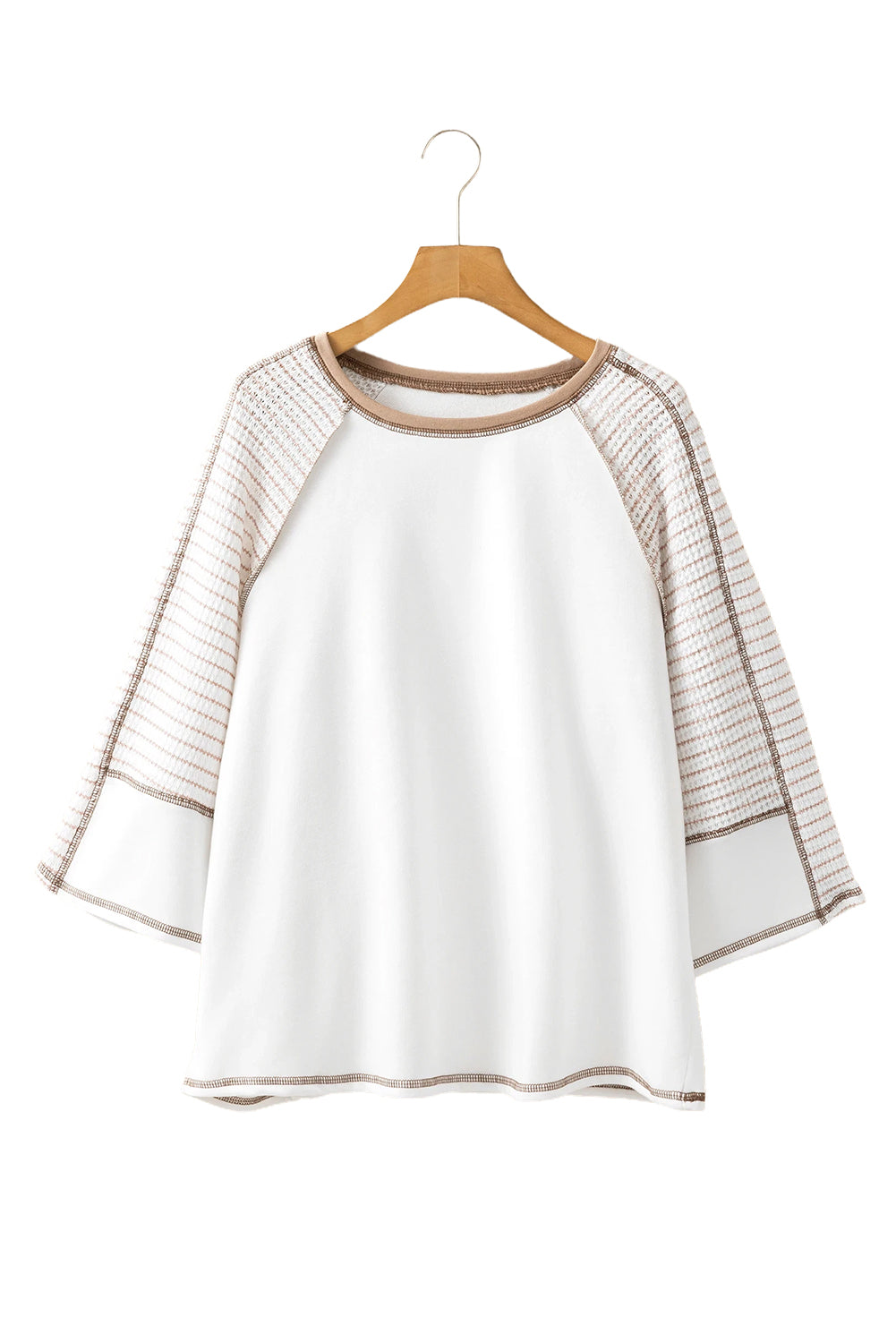 Women's Striped Three Quarter Sleeve Top