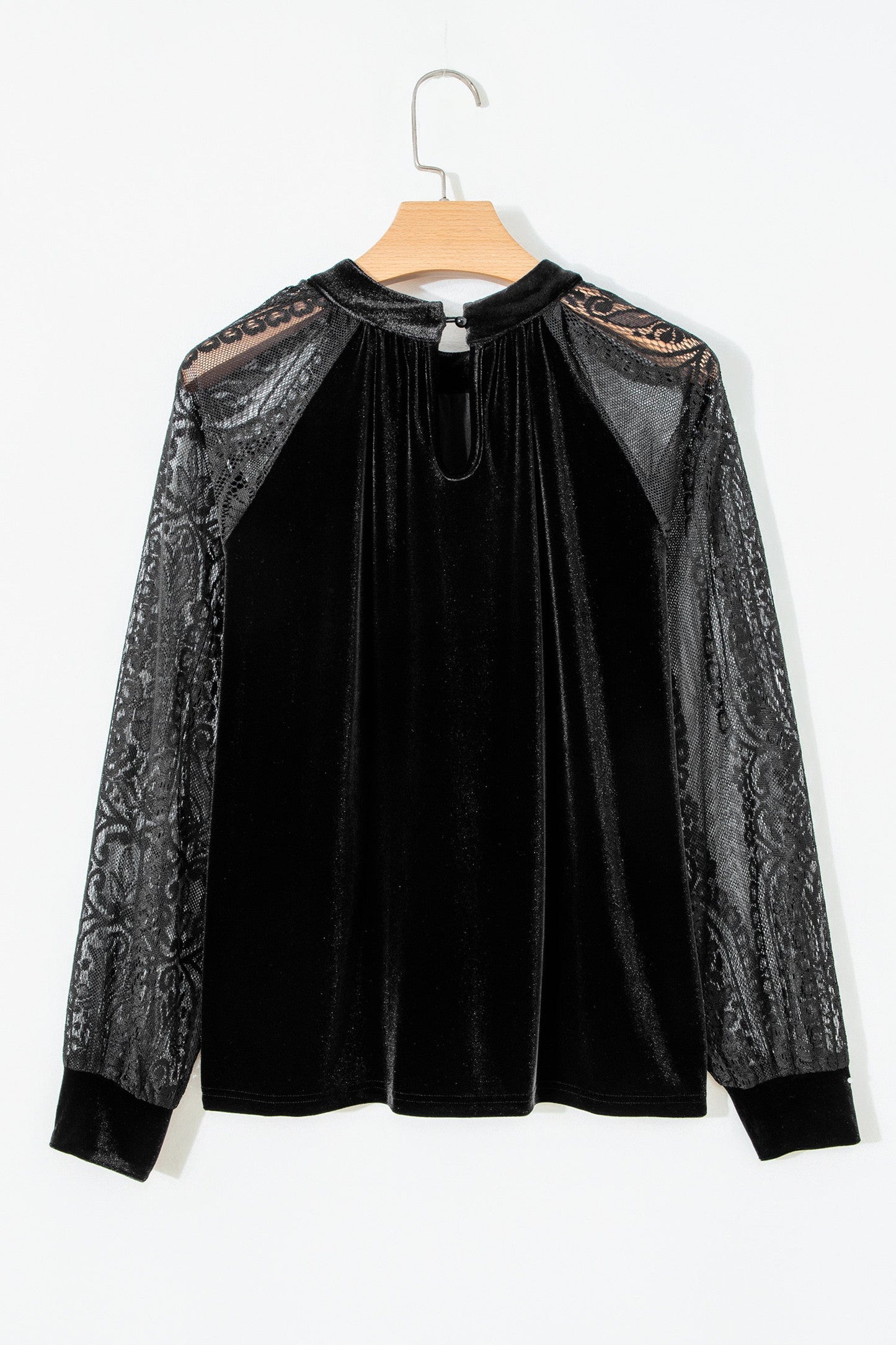Pre-order Black Lace Velvet Blouse