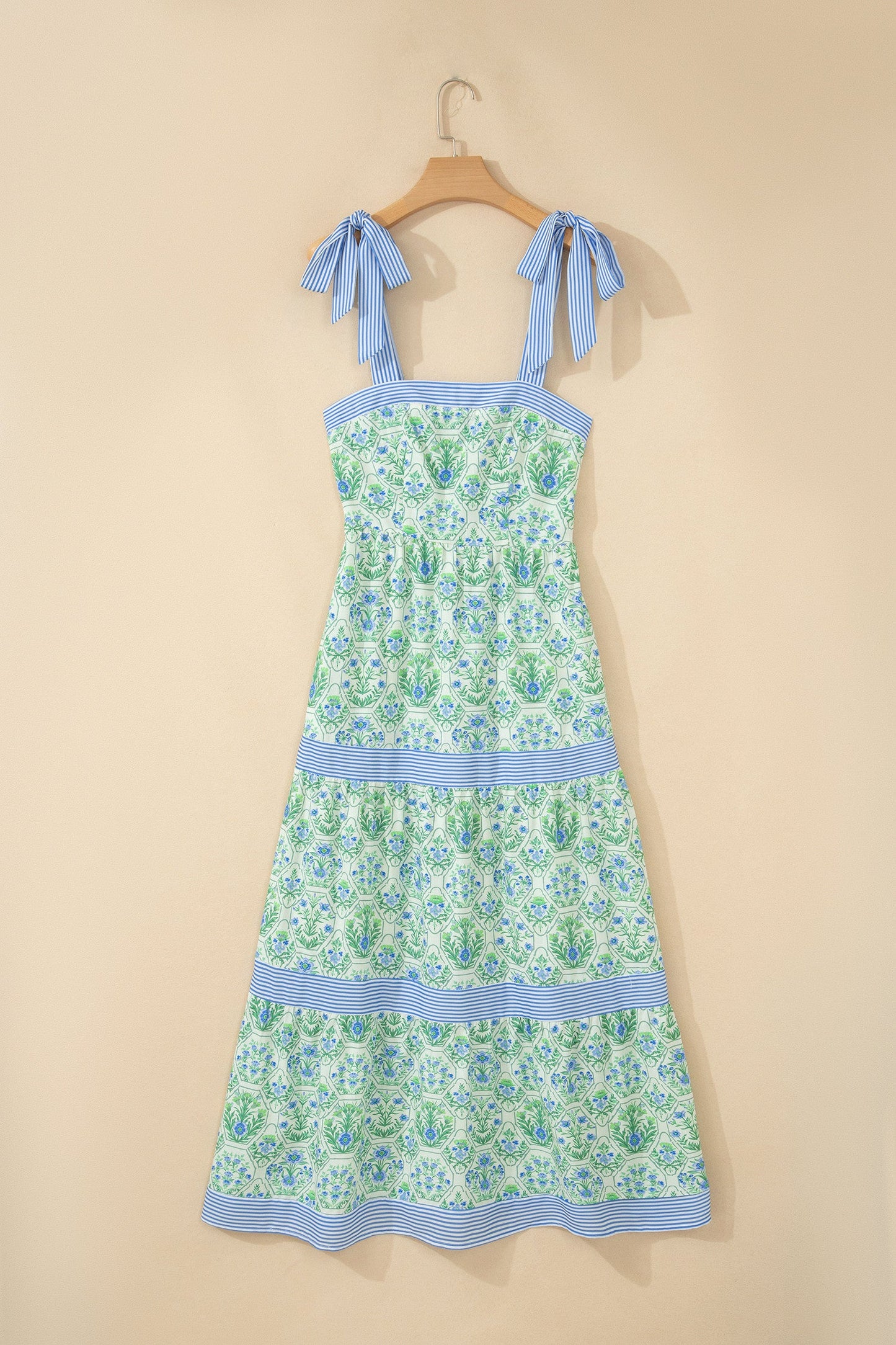 Pre-order Green Geometric Floral Dress