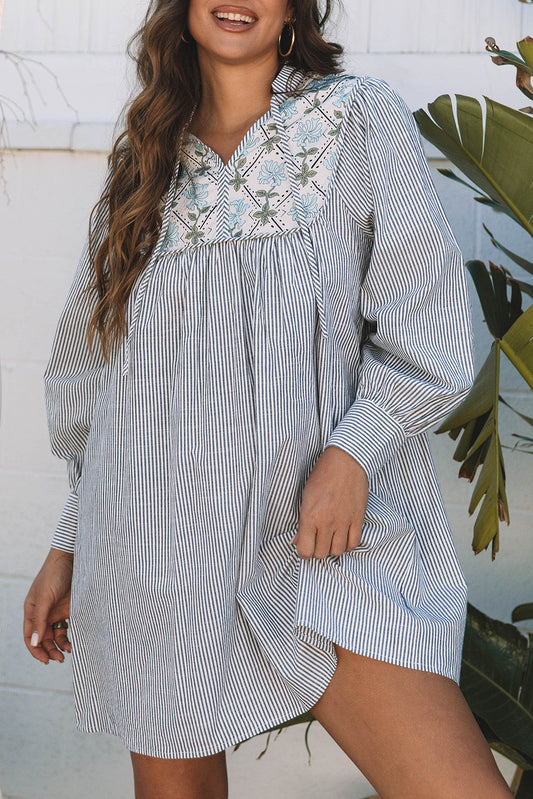 Pre-order Black Stripe Floral Dress LT