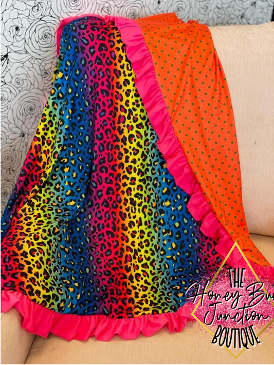 Neon Leopard Blanket