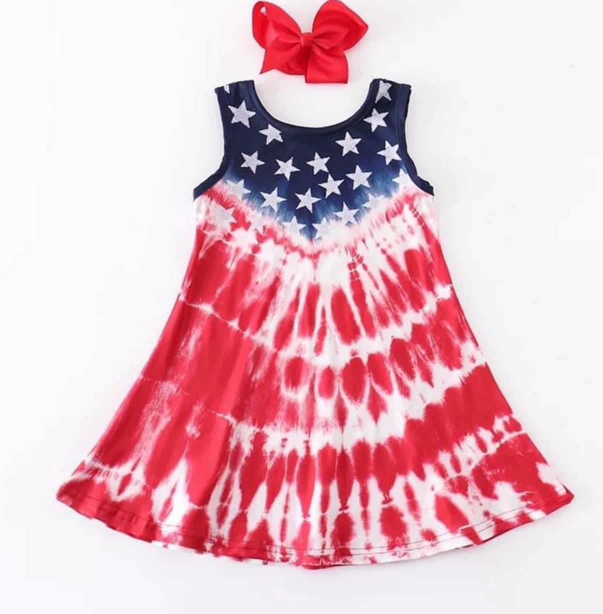 Girls Tie Dye Patriotic Dress