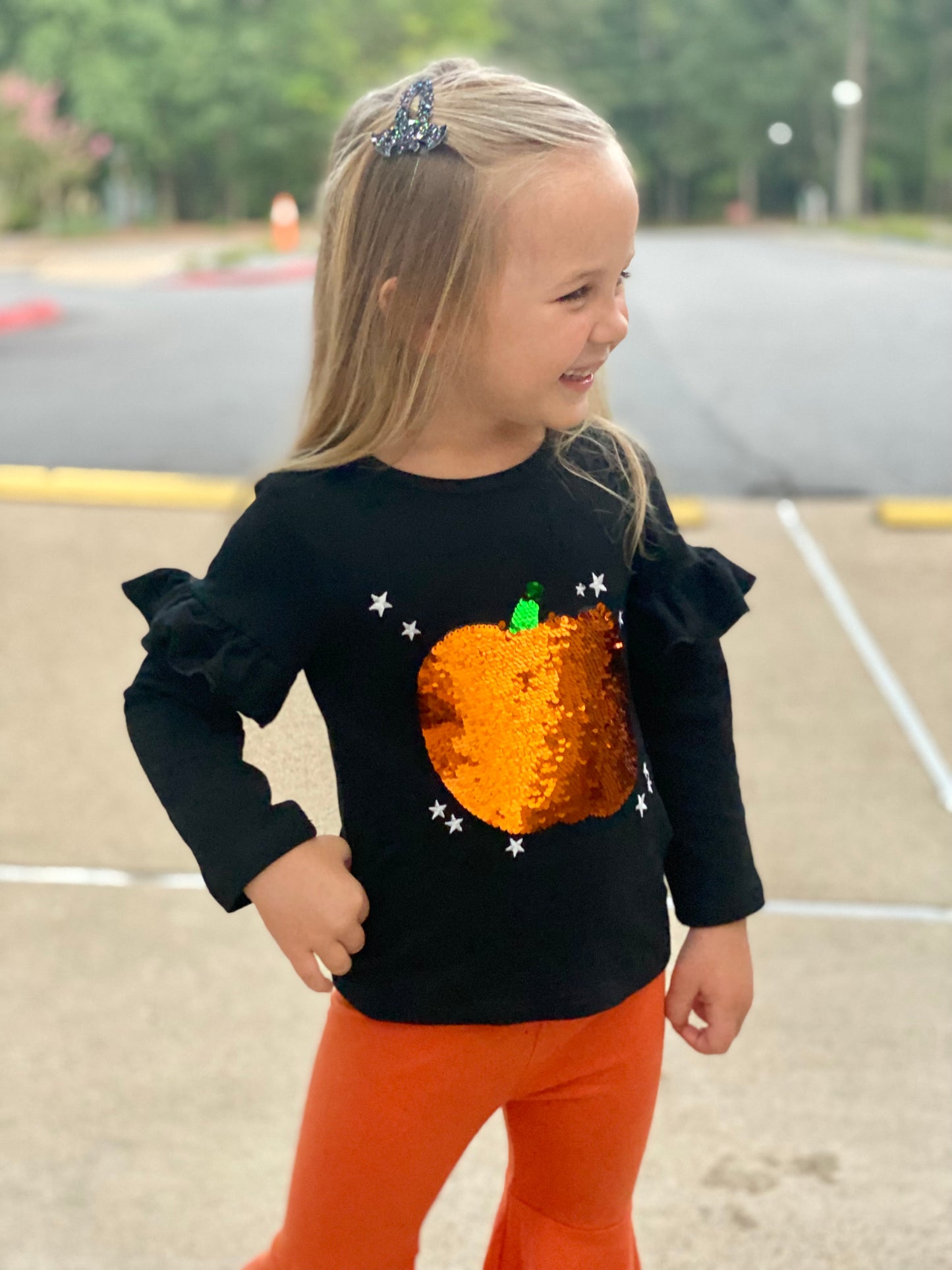 Sequin Pumpkin Top