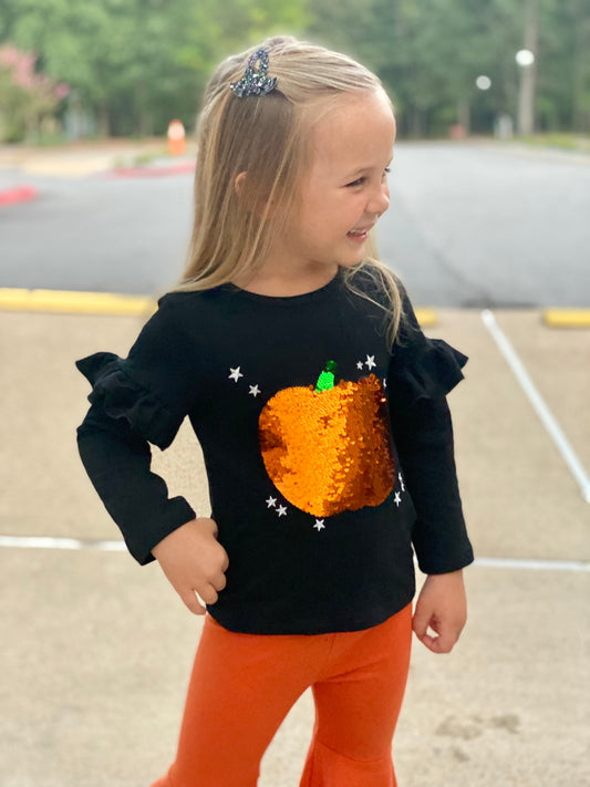 Sequin Pumpkin Top