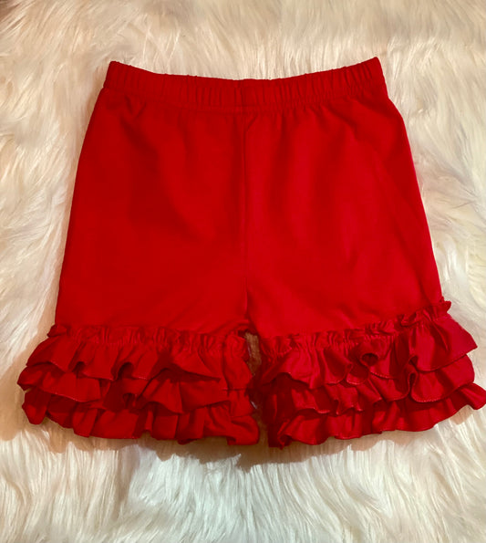 Red Ruffle Shorts