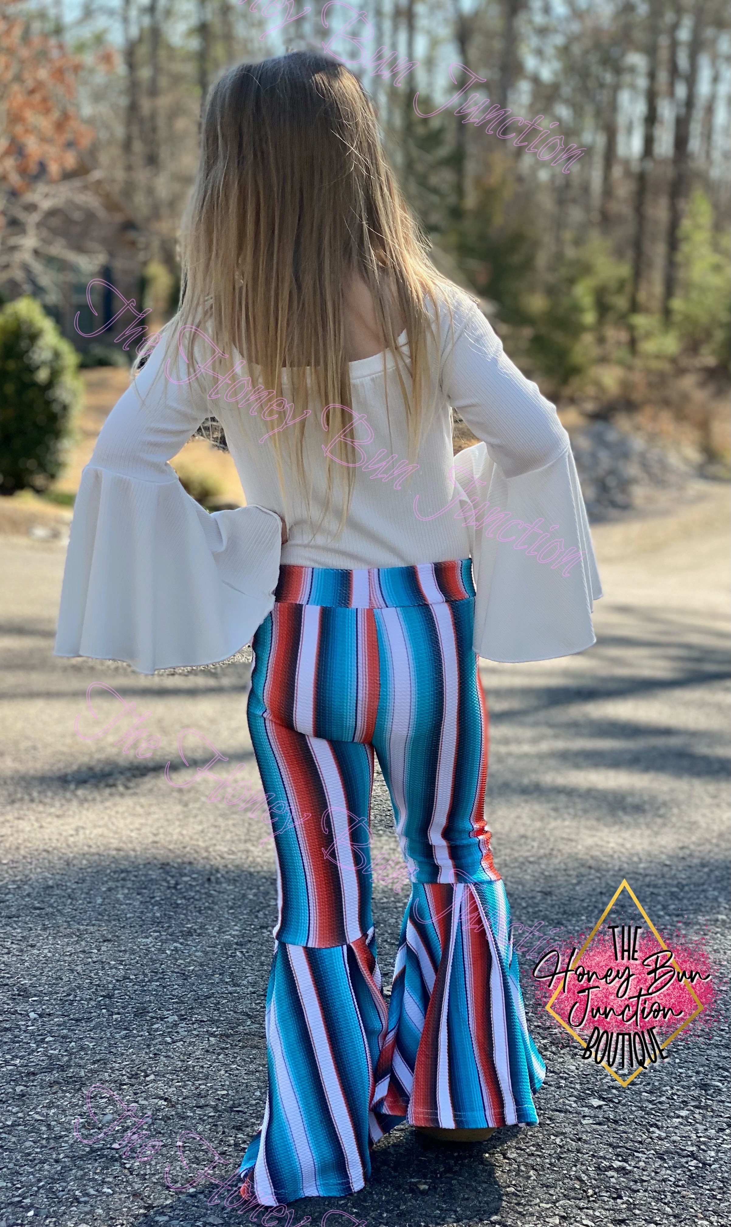 Striped bell bottom clearance leggings