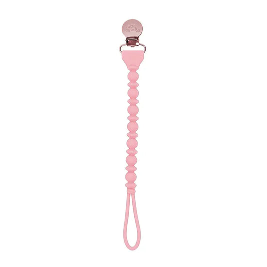 Itzy Ritzy Sweetie Strap Silicone One Piece Pacifier Clip (Pink Beaded)